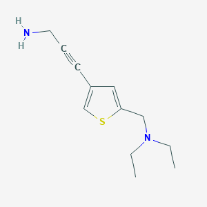 molecular formula C12H18N2S B13633921 3-(5-((Diethylamino)methyl)thiophen-3-yl)prop-2-yn-1-amine 