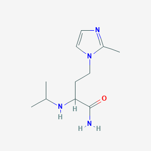 molecular formula C11H20N4O B13633935 2-(Isopropylamino)-4-(2-methyl-1h-imidazol-1-yl)butanamide 