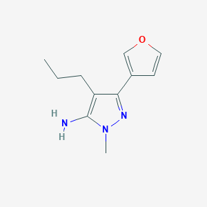 molecular formula C11H15N3O B13633936 3-(Furan-3-yl)-1-methyl-4-propyl-1h-pyrazol-5-amine 