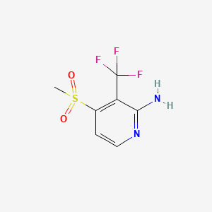 molecular formula C7H7F3N2O2S B13633944 4-Methanesulfonyl-3-(trifluoromethyl)pyridin-2-amine 