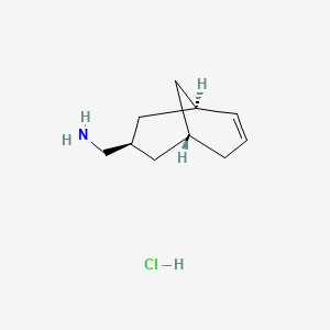 molecular formula C10H18ClN B13633964 rac-1-[(1R,3S,5S)-bicyclo[3.3.1]non-6-en-3-yl]methanaminehydrochloride 