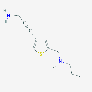 molecular formula C12H18N2S B13633984 3-(5-((Methyl(propyl)amino)methyl)thiophen-3-yl)prop-2-yn-1-amine 