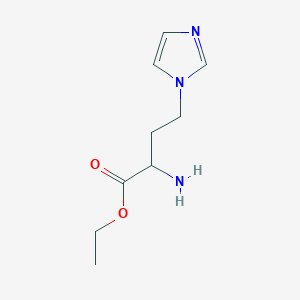 molecular formula C9H15N3O2 B13634004 Ethyl 2-amino-4-(1h-imidazol-1-yl)butanoate 