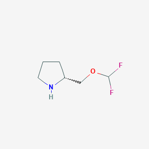 molecular formula C6H11F2NO B13634015 (R)-2-((Difluoromethoxy)methyl)pyrrolidine 