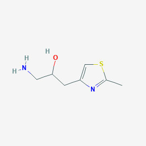 molecular formula C7H12N2OS B13634076 1-Amino-3-(2-methylthiazol-4-yl)propan-2-ol 