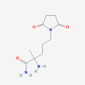 molecular formula C10H17N3O3 B13634083 2-Amino-5-(2,5-dioxopyrrolidin-1-yl)-2-methylpentanamide 