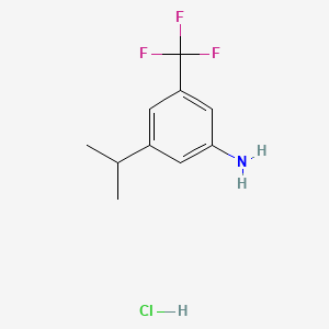 molecular formula C10H13ClF3N B13634110 3-(Propan-2-yl)-5-(trifluoromethyl)anilinehydrochloride 