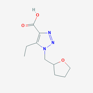 molecular formula C10H15N3O3 B13634166 5-Ethyl-1-((tetrahydrofuran-2-yl)methyl)-1h-1,2,3-triazole-4-carboxylic acid 