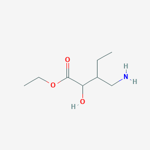 molecular formula C8H17NO3 B13634172 Ethyl 3-(aminomethyl)-2-hydroxypentanoate 