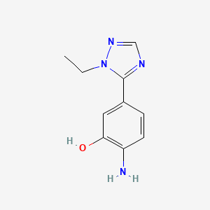 molecular formula C10H12N4O B13634216 2-Amino-5-(1-ethyl-1h-1,2,4-triazol-5-yl)phenol 