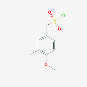 molecular formula C9H11ClO3S B13634260 (4-Methoxy-3-methylphenyl)methanesulfonyl chloride 