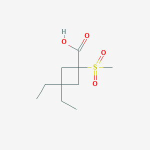 3,3-Diethyl-1-(methylsulfonyl)cyclobutane-1-carboxylic acid