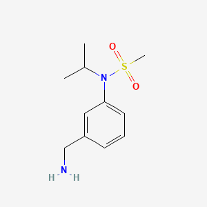 molecular formula C11H18N2O2S B13634288 N-[3-(aminomethyl)phenyl]-N-(1-methylethyl)methanesulfonamide 