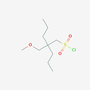 molecular formula C10H21ClO3S B13634307 2-(Methoxymethyl)-2-propylpentane-1-sulfonyl chloride 