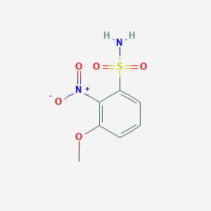 molecular formula C7H8N2O5S B13634360 3-Methoxy-2-nitrobenzene-1-sulfonamide 