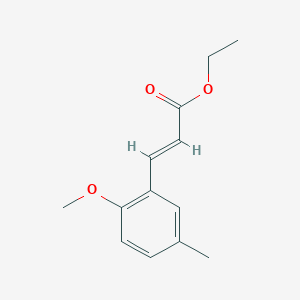 molecular formula C13H16O3 B13634362 (E)-ethyl 3-(2-methoxy-5-methylphenyl)acrylate 