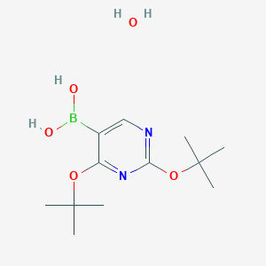 molecular formula C12H23BN2O5 B1363439 2,4-Di(tert-butoxy)pyrimidin-5-ylboronic acid hydrate CAS No. 306935-93-3