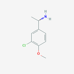 molecular formula C9H12ClNO B13634390 (S)-1-(3-Chloro-4-methoxyphenyl)ethan-1-amine 