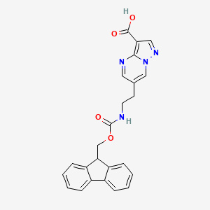 molecular formula C24H20N4O4 B13634428 6-(2-((((9H-Fluoren-9-yl)methoxy)carbonyl)amino)ethyl)pyrazolo[1,5-a]pyrimidine-3-carboxylic acid 