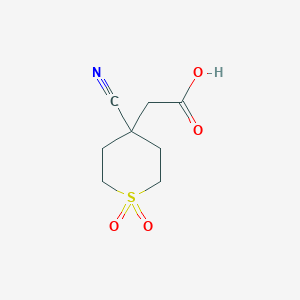 molecular formula C8H11NO4S B13634439 2-(4-Cyano-1,1-dioxo-1lambda6-thian-4-yl)aceticacid 