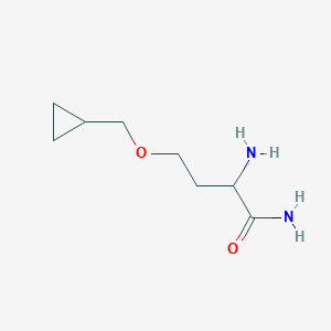 molecular formula C8H16N2O2 B13634461 2-Amino-4-(cyclopropylmethoxy)butanamide 