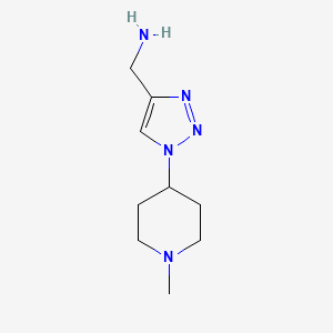 molecular formula C9H17N5 B13634481 (1-(1-Methylpiperidin-4-yl)-1h-1,2,3-triazol-4-yl)methanamine 