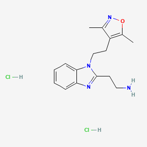 2-{1-[2-(3,5-dimethyl-1,2-oxazol-4-yl)ethyl]-1H-1,3-benzodiazol-2-yl}ethan-1-aminedihydrochloride