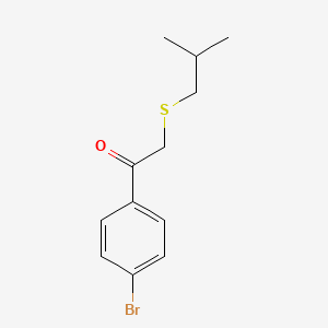 molecular formula C12H15BrOS B13634515 1-(4-Bromophenyl)-2-(isobutylthio)ethan-1-one 