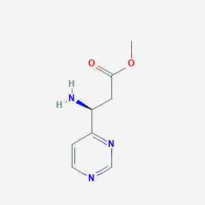 molecular formula C8H11N3O2 B13634555 Methyl (s)-3-amino-3-(pyrimidin-4-yl)propanoate 