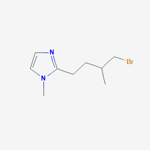 molecular formula C9H15BrN2 B13634557 2-(4-Bromo-3-methylbutyl)-1-methyl-1h-imidazole 