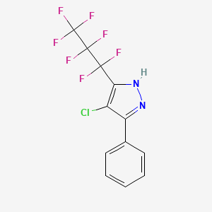 molecular formula C12H6ClF7N2 B1363456 4-Chloro-3-(heptafluoropropyl)-5-phenylpyrazole CAS No. 247220-85-5