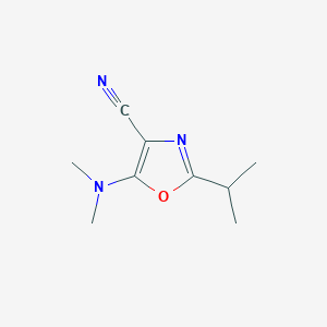 molecular formula C9H13N3O B13634591 5-(Dimethylamino)-2-isopropyloxazole-4-carbonitrile 