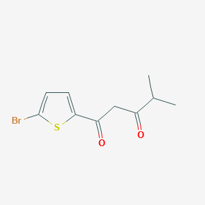 molecular formula C10H11BrO2S B13634625 1-(5-Bromothiophen-2-yl)-4-methylpentane-1,3-dione 