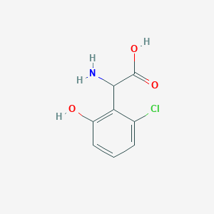 molecular formula C8H8ClNO3 B13634630 2-Amino-2-(2-chloro-6-hydroxyphenyl)acetic acid 