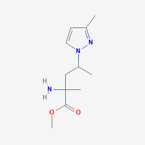 Methyl 2-amino-2-methyl-4-(3-methyl-1h-pyrazol-1-yl)pentanoate