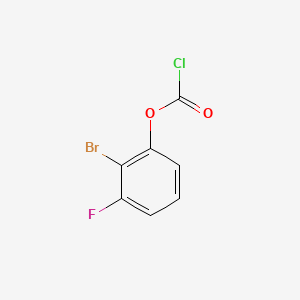 molecular formula C7H3BrClFO2 B13634686 2-Bromo-3-fluorophenyl chloroformate 