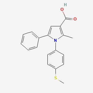 molecular formula C19H17NO2S B1363471 2-Methyl-1-[4-(methylthio)phenyl]-5-phenyl-1h-pyrrole-3-carboxylic acid CAS No. 306936-46-9
