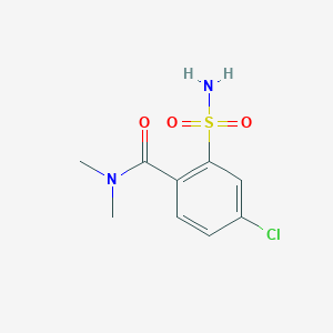 molecular formula C9H11ClN2O3S B13634720 4-chloro-N,N-dimethyl-2-sulfamoylbenzamide 