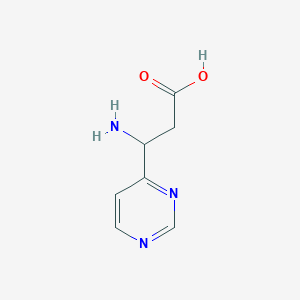 molecular formula C7H9N3O2 B13634736 3-Amino-3-(pyrimidin-4-yl)propanoic acid 