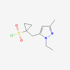 1-((1-Ethyl-3-methyl-1H-pyrazol-5-yl)methyl)cyclopropane-1-sulfonyl chloride