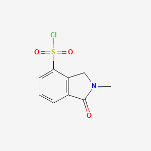 molecular formula C9H8ClNO3S B13634766 2-methyl-1-oxo-2,3-dihydro-1H-isoindole-4-sulfonylchloride 