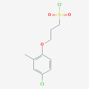 molecular formula C10H12Cl2O3S B13634767 3-(4-Chloro-2-methylphenoxy)propane-1-sulfonyl chloride 