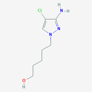 molecular formula C8H14ClN3O B13634786 5-(3-Amino-4-chloro-1h-pyrazol-1-yl)pentan-1-ol 