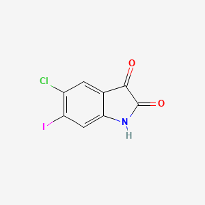 molecular formula C8H3ClINO2 B13634796 5-Chloro-6-iodoindoline-2,3-dione 