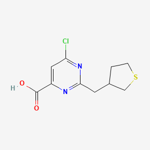 molecular formula C10H11ClN2O2S B13634813 6-Chloro-2-[(thiolan-3-yl)methyl]pyrimidine-4-carboxylic acid 