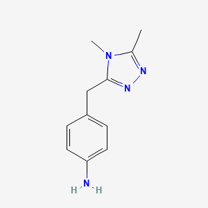 molecular formula C11H14N4 B13634828 4-((4,5-Dimethyl-4h-1,2,4-triazol-3-yl)methyl)aniline 