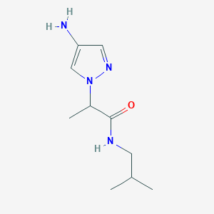 molecular formula C10H18N4O B13634840 2-(4-Amino-1H-pyrazol-1-yl)-N-isobutylpropanamide 