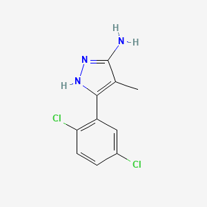 molecular formula C10H9Cl2N3 B13634873 3-(2,5-Dichlorophenyl)-4-methyl-1h-pyrazol-5-amine 