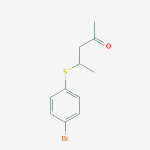 molecular formula C11H13BrOS B13634902 4-((4-Bromophenyl)thio)pentan-2-one 