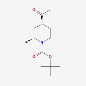 molecular formula C13H23NO3 B13634951 tert-Butyl (2R,4R)-4-acetyl-2-methylpiperidine-1-carboxylate 